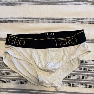 Men's White Briefs with Black & Gold Waistband